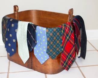 And the antique wooden buck sporting a selection of men's ties