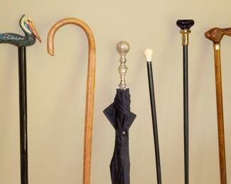 Fabulous collection of walking sticks and umbrellas