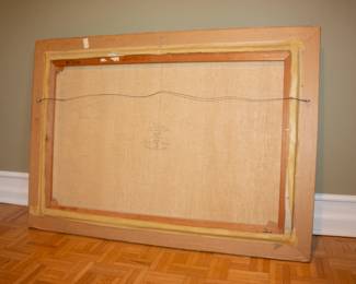 Reverse of framed landscape painting, oil on canvas, Henry Maidment, British (active 1889-1914)