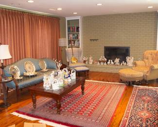 Stunning carpets, furniture, collectibles, silver plate, lighting, appliances, glassware and more!