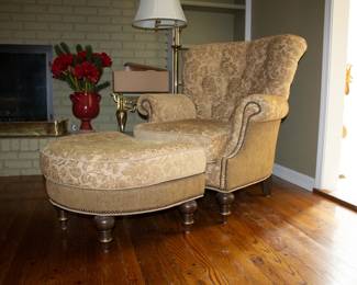 Vintage arm chair with matching ottoman