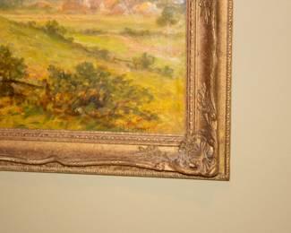 Signature on framed landscape painting, oil on canvas, Henry Maidment, British (active 1889-1914)