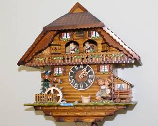 Vintage cuckoo clock, Black Forest chalet style