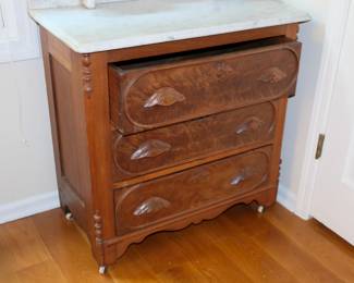 Antique Victorian era marble top washstand / dresser