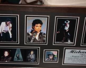 Mat/framed Michael Jackson collage 'King of Pop' 