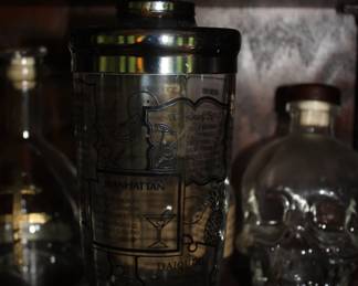 Vintage cocktail shaker glass recipes barware 