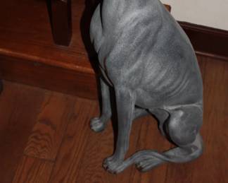 Tall cast metal greyhound