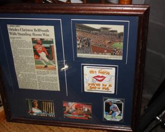 Ken Griffey news paper article and signed bar coaster