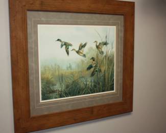 Mat/framed green wing teal ducks