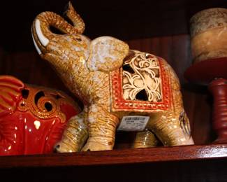 Tan ceramic elephantP