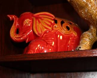 Red ceramic elephant