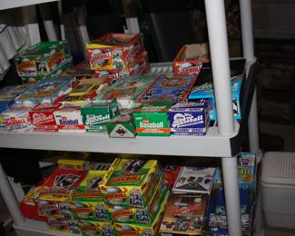Boxes of baseball cards