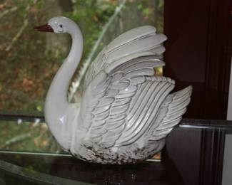 White ceramic swan
