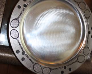 Pewter tennis set: plate