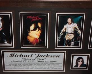 Mat/framed Michael Jackson collage 'King of Pop' 