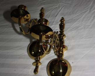 Pair brass candle holders