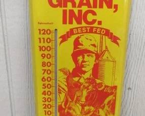 24" Metal Antioch Farms Feed & Grain Thermometer