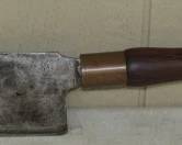 Huge Antique Meat Cleaver - Maker Marked by White Buffalo, N.Y.