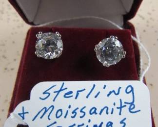 Sterling & Moissanite Earrings