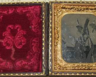 Soldier w/Gun Tin Type Photo