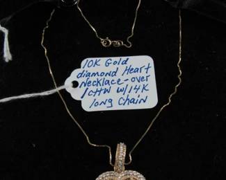10K Gold Diamond Heart Necklace