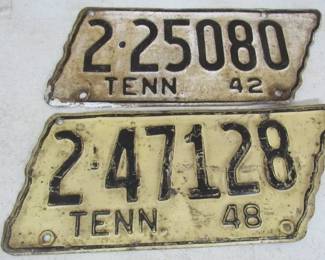 1942 & 1948 TN State Shape License Plates