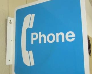 1970's New Old Stock Phone Flange Sign