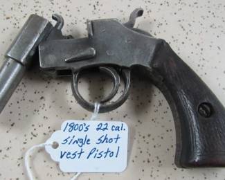1800's Single Shot .22 Caliber Vest Pistol