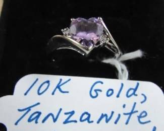 10K, Tanzanite & Diamond Ring
