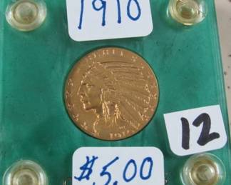 1910 Gold $5.00 Indian Head Coin