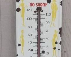 1950's Metal Diet Dad's Root Beer Thermometer - (Notice Ladies Portraits) 