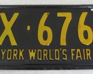 1940 New York World's Fair License Plate