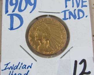 1909-D Gold $5.00 Indian Head Coin