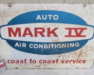 1964 Metal Double Sided Mark 4 Auto Air Conditioning Swinger Sign - 24" x 36"