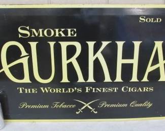 Metal Gurkha Cigars Sign - 19" x 32"