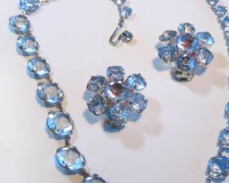 1920’s Riviere Blue Crystal Set (BEAUTIFUL )