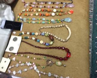 Custom handmade vintage necklaces (red neckSOLD)