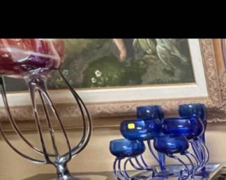 Art glass hand blown vintage pcs
