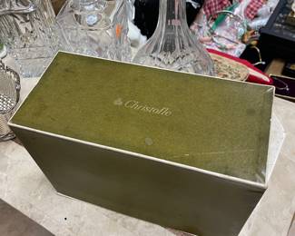 2 Christofle vintage silver wine servers & tray (not shown)