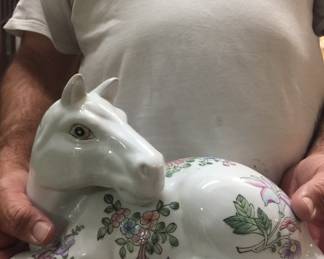 2 Porcelain handpainted horses