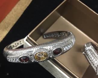 Judith Lieber Sterling braclet w/ stones