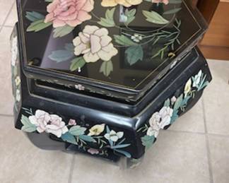 Asian hand painted side table
