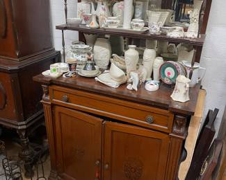 Antique buffet w/ shelves & storage