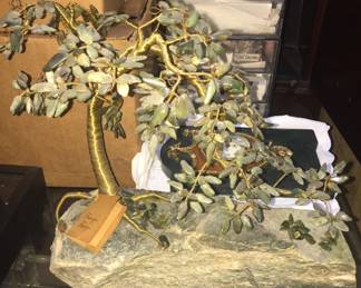 Vintage Jade Tree of Life on stone
