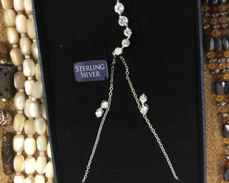 Sterling Silver w/ cubic stones necklace