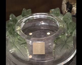 Lalique rare green ivy crystal bowl