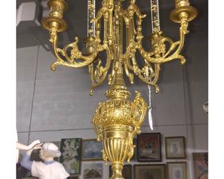European Bronze pair of vintage candelabras