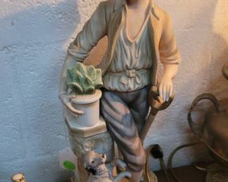 Porcelain signed tall figurine