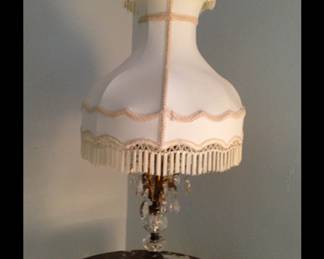 Gorgeous Victorian crystal base lamp