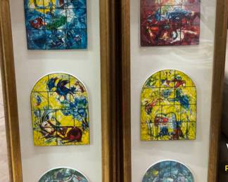 Chagall 12 windows art in shadowbox frames